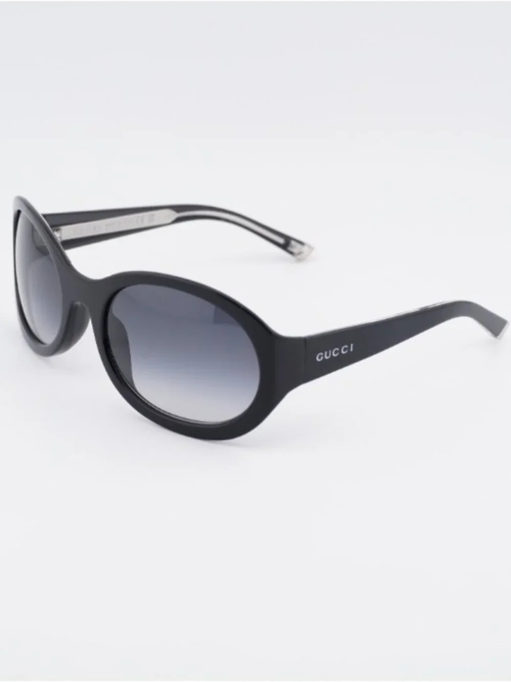 Gucci GG2012S 001 Sunglasses Shiny Black Square Frame, Grey Gradient Lenses